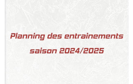 PLANNING ENTRAINEMENTS 2024/2025